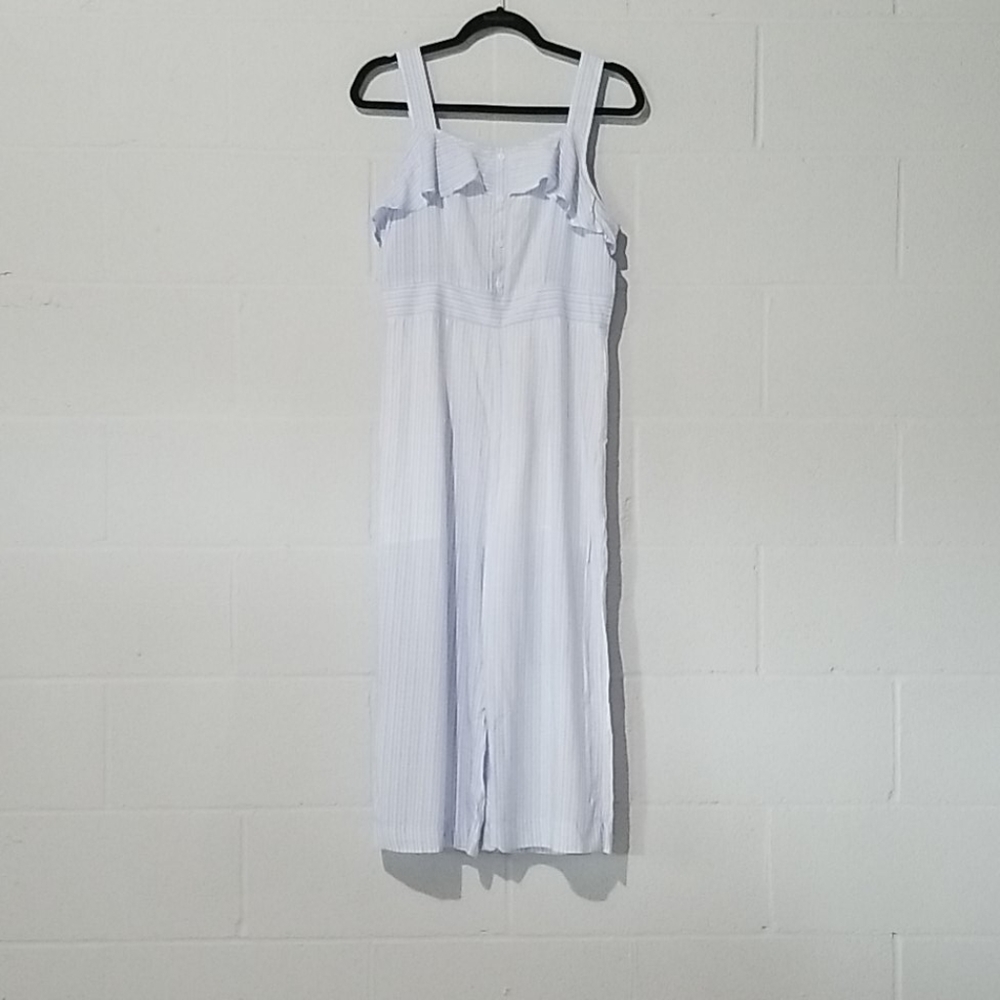 Paper Crane blue striped sleeveless jumpsuit